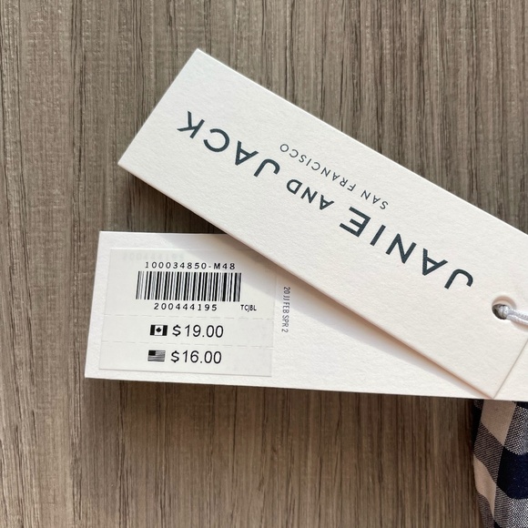 NWT Janie and Jack Gingham Bow Headband Navy One Size - Picture 5 of 5